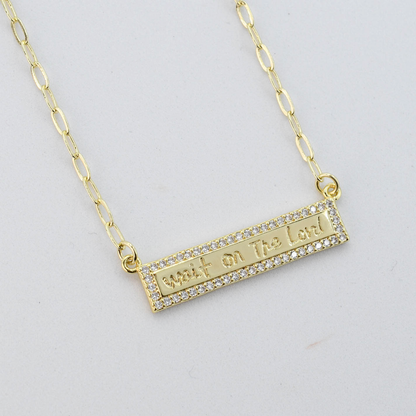 Wait on the Lord Gold Necklace