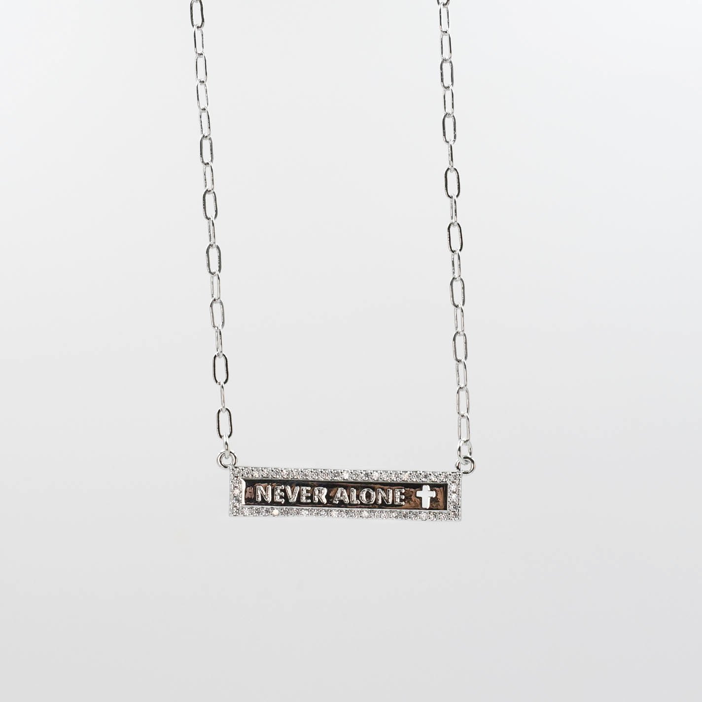 Never Alone Silver Necklace I-29