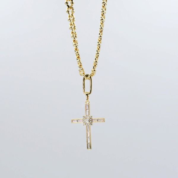 Elegant Cross Gold Necklace I-29