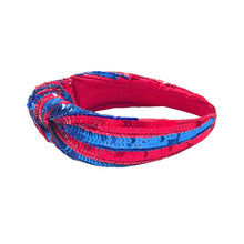 Load image into Gallery viewer, Red/Blue Sequin Headband U47
