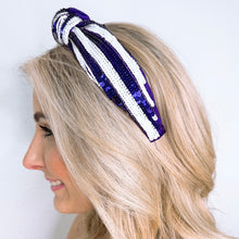 Load image into Gallery viewer, Purple/White Sequin Headband U86
