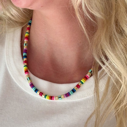 Rainbow Tile Necklace