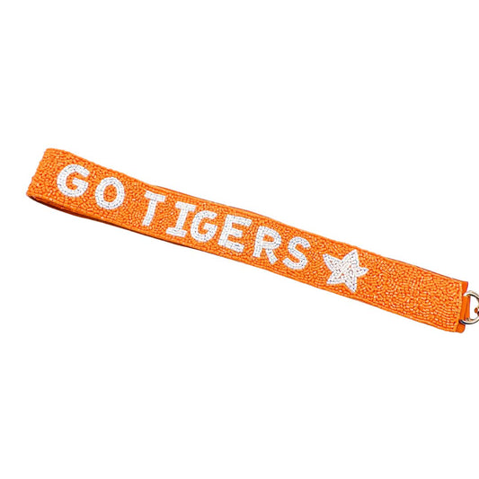 Beaded strap Go tigers orange white