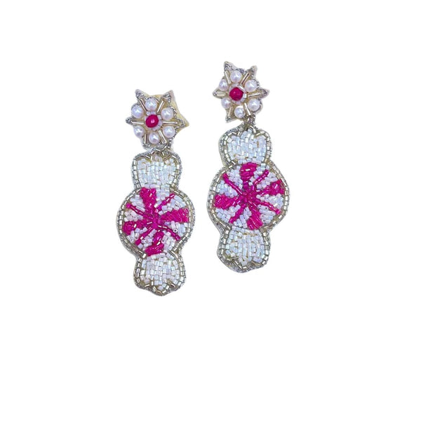Pink Peppermint Earrings R14