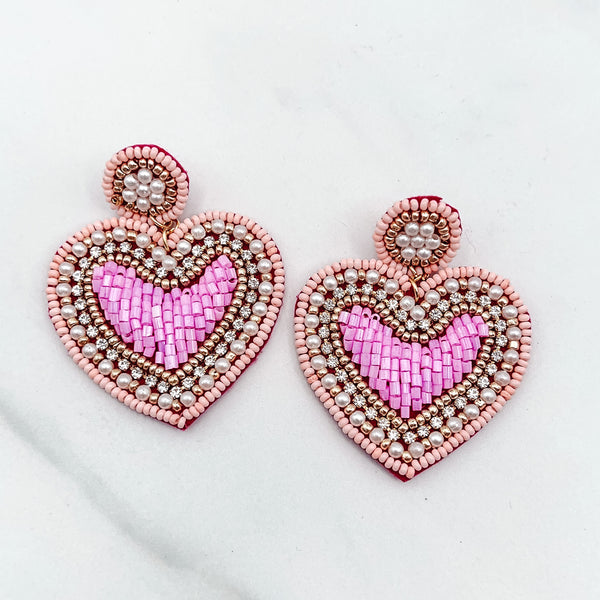 Lovely Pink Heart Earrings C5